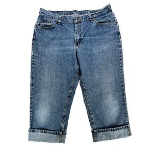 BLU Vintage Women's Y2K High Rise Capri Mom Jeans Medium Wash Blue Size 16